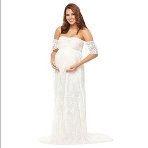 White maternity gown